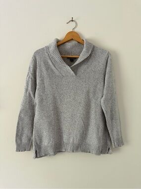 Karen Scott Light Gray Collar Sweater